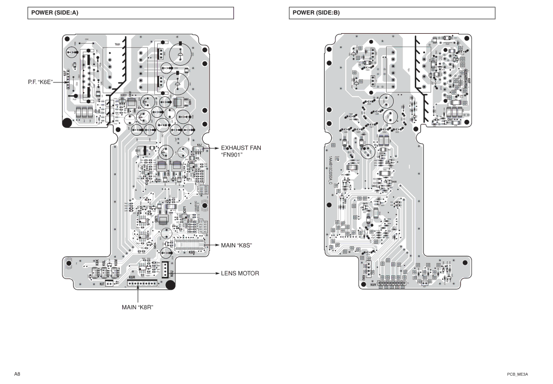 Sanyo PLC-XU45 service manual Power Sidea Power Sideb, K6S, K6R, IC671 