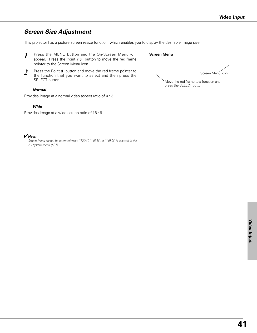 Sanyo PLC-SU51, PLC-XU58, PLC-XU51 owner manual Provides image at a normal video aspect ratio of 4 