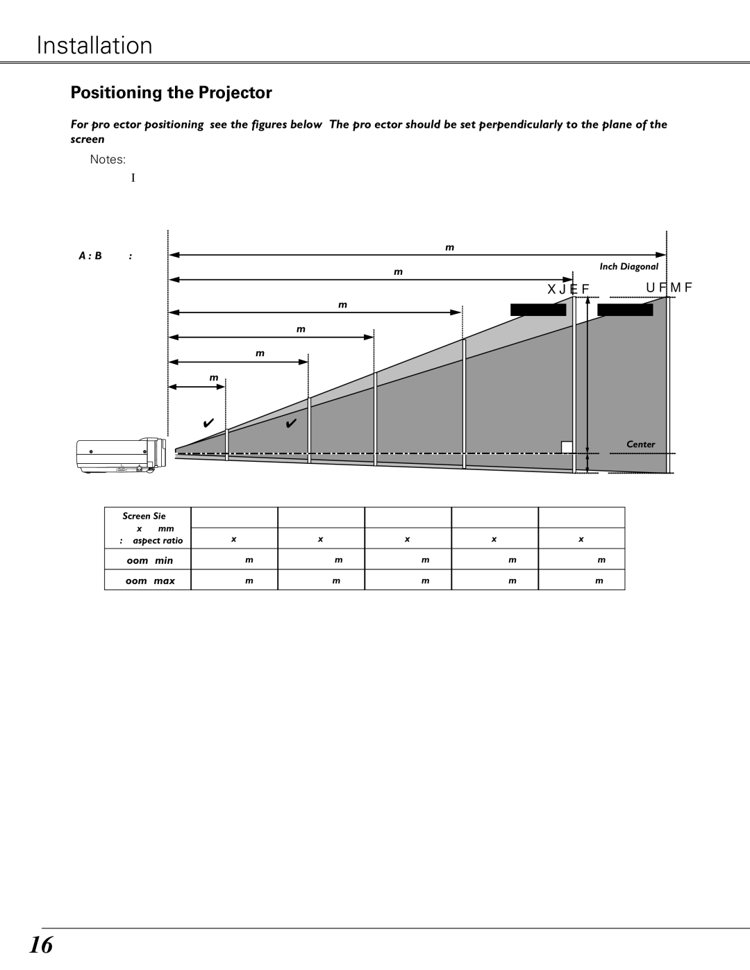 Sanyo PLC-XU87, PLC-XU84 owner manual Installation, Positioning the Projector 