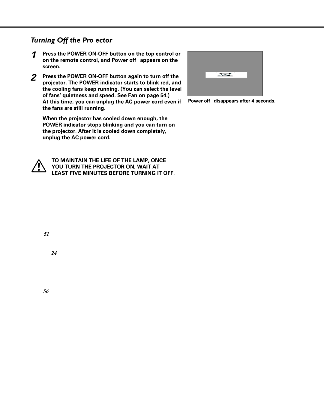 Sanyo PLC-XU87, PLC-XU84 owner manual Basic Operation Turning Off the Projector 