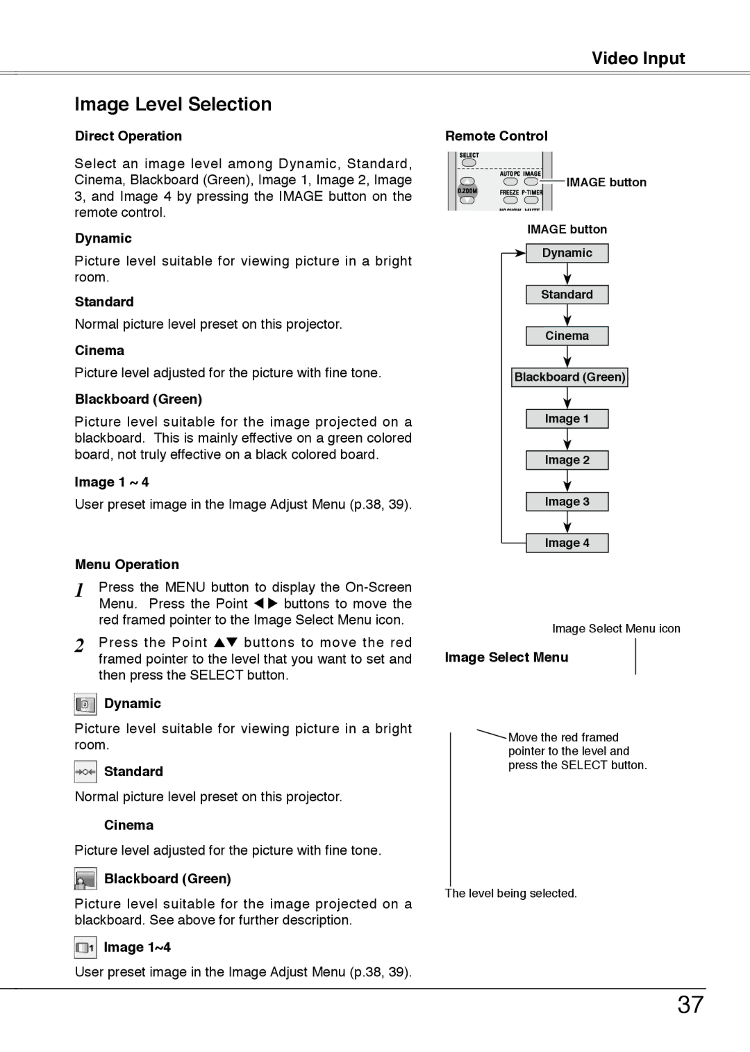 Sanyo PLC-XW55A, PLC-XW50A, PLC-XW55K, PLC-XW55G owner manual Cinema, Image 1~4 