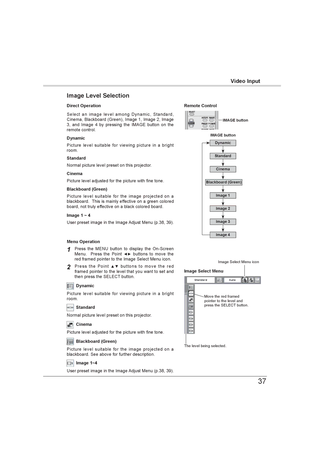 Sanyo PLC-XW56 owner manual Cinema, Image 1~4 