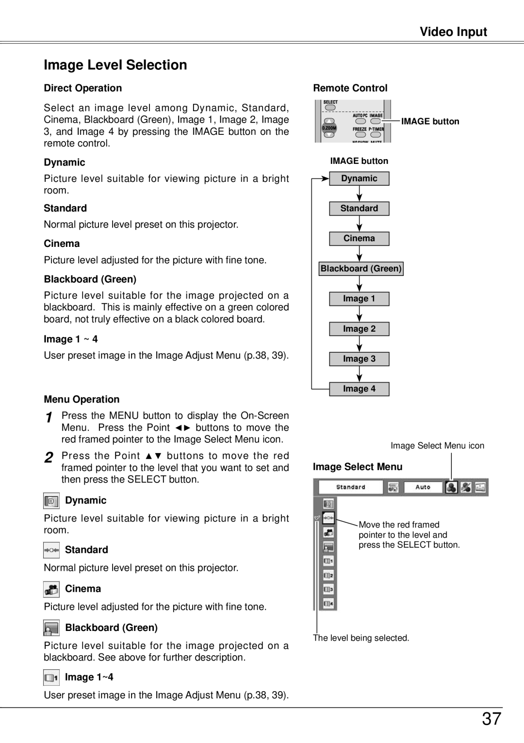 Sanyo PLC-XW57 owner manual Cinema, Image 1~4 