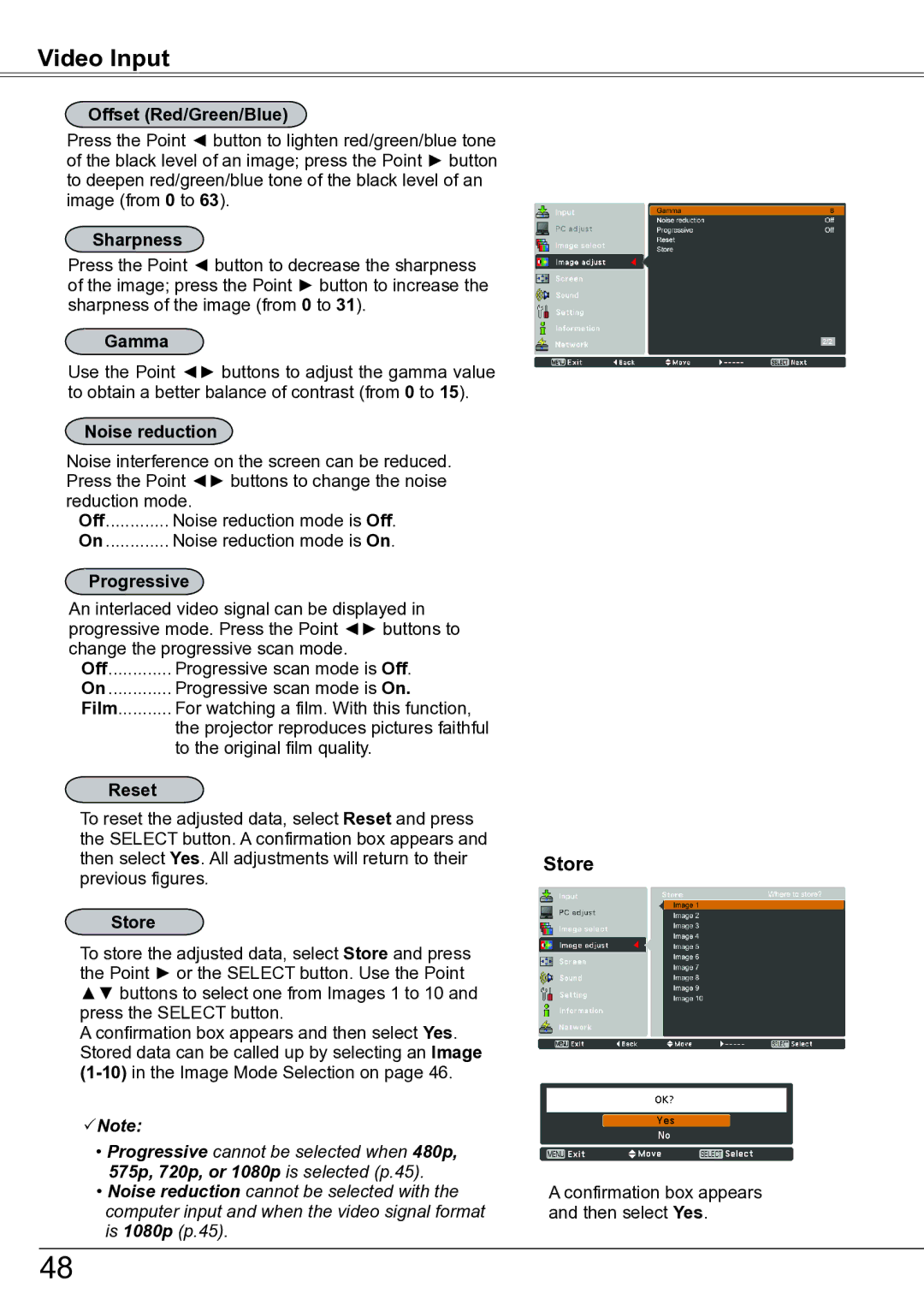 Sanyo PLC-ZM5000L owner manual Video Input 