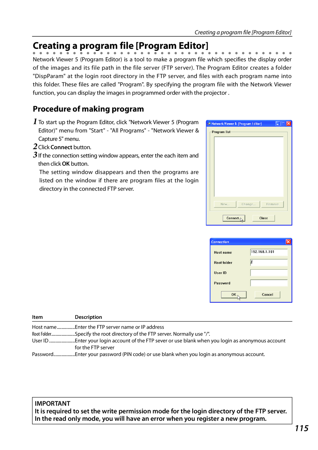 Sanyo PLCXL51 owner manual Creating a program file Program Editor, Procedure of making program 