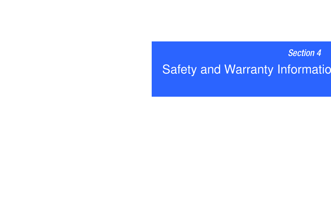 Sanyo PLS-3810 manual Safety and Warranty Information 