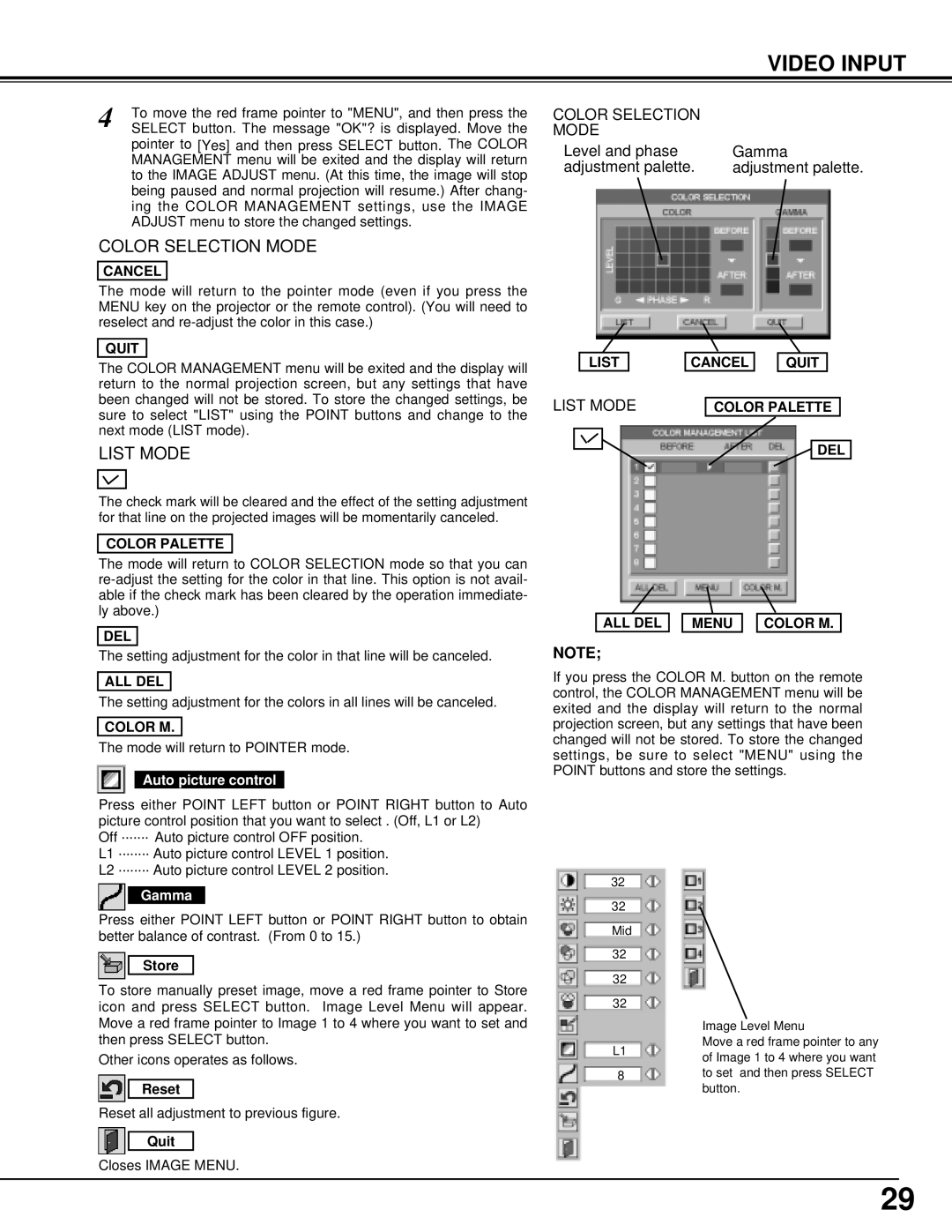 Sanyo PLV-70 owner manual Video Input 