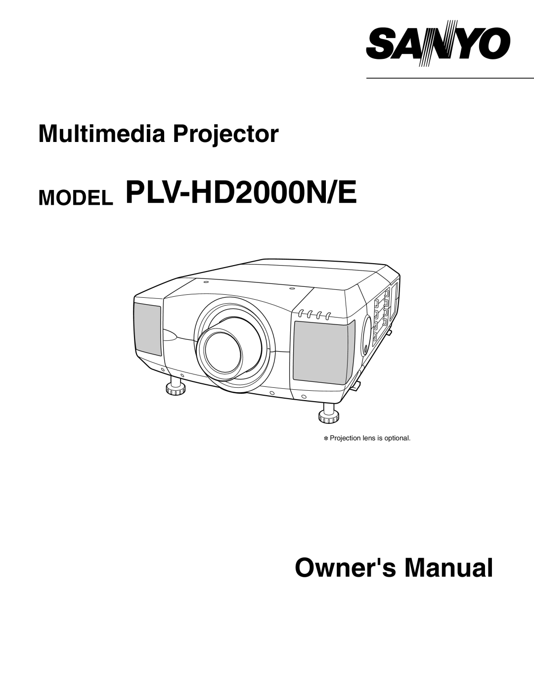 Sanyo PLV-HD2000E owner manual Model PLV-HD2000N/E 