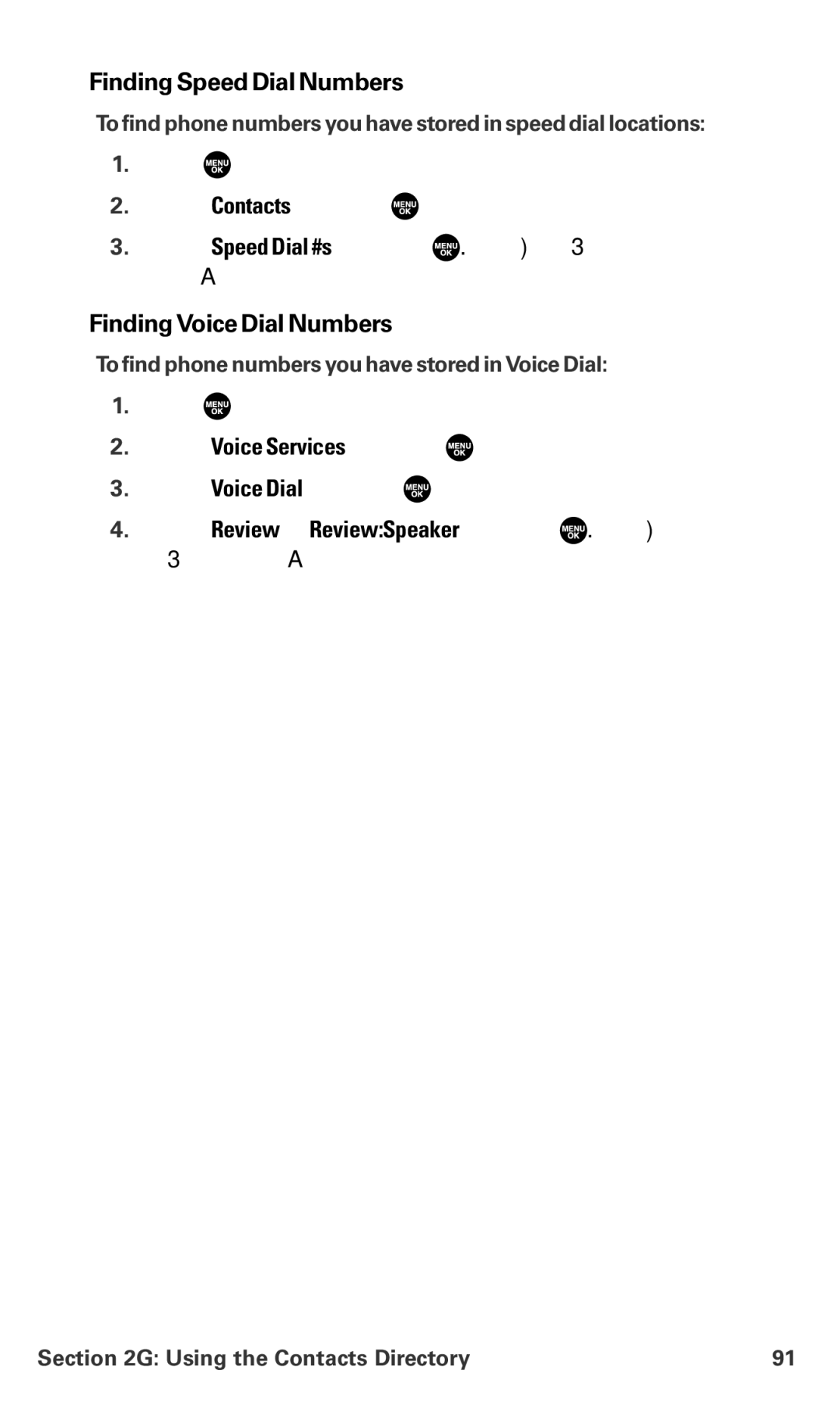 Sanyo PM-8200 Finding Speed Dial Numbers, Finding Voice Dial Numbers, To find phone numbers you have stored in Voice Dial 