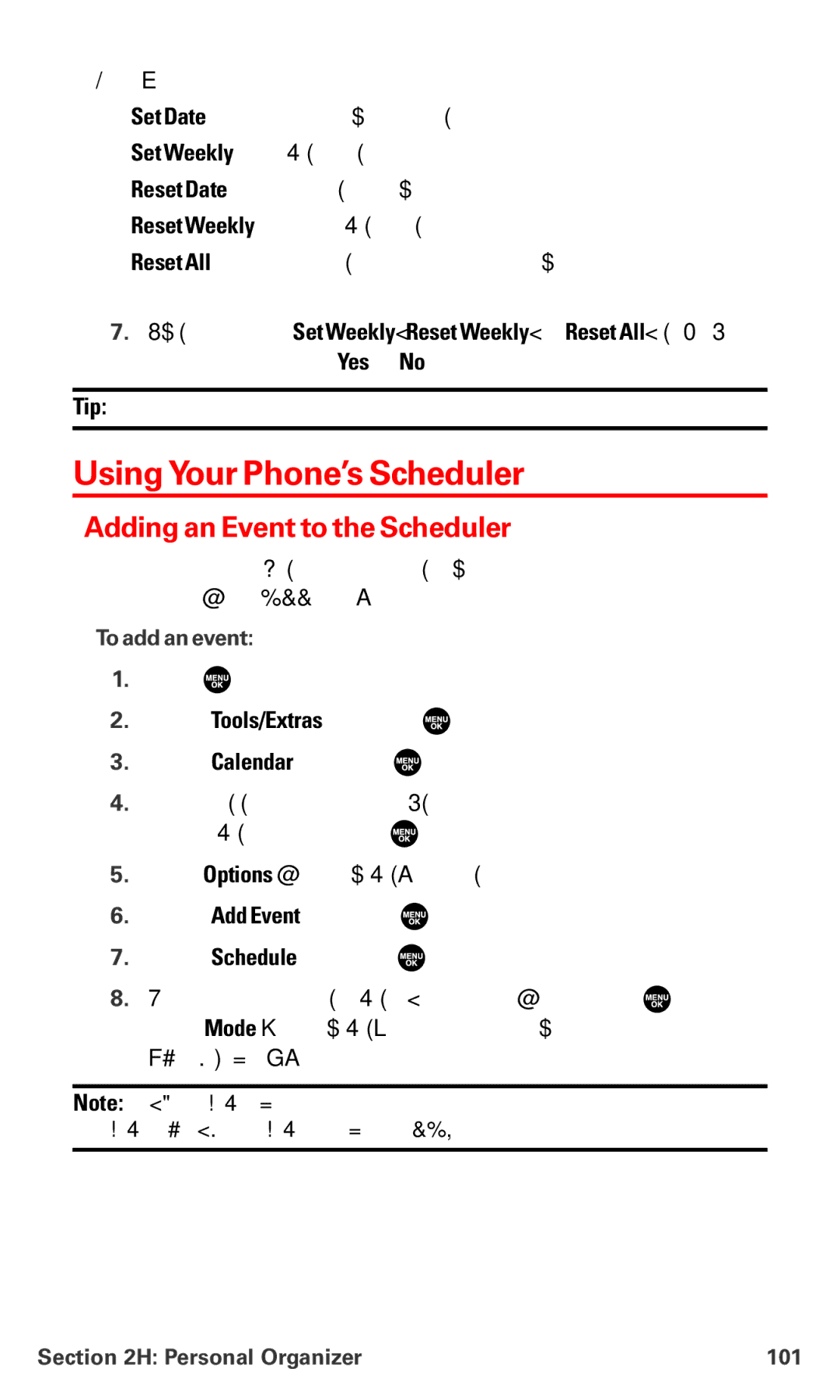 Sanyo PM-8200 Using Your Phone’s Scheduler, Adding an Event to the Scheduler, To add an event, Personal Organizer 101 