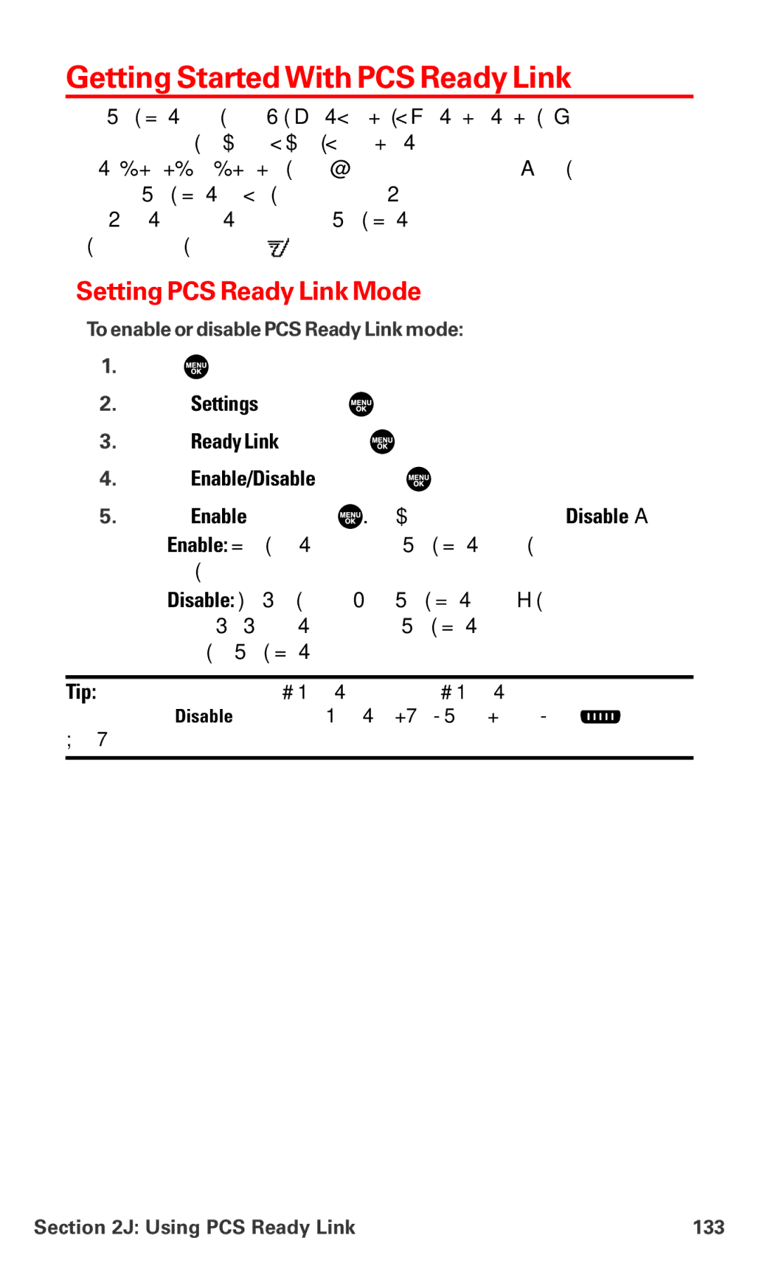 Sanyo PM-8200 Getting Started With PCS Ready Link, Setting PCS Ready Link Mode, To enable or disable PCS Ready Link mode 