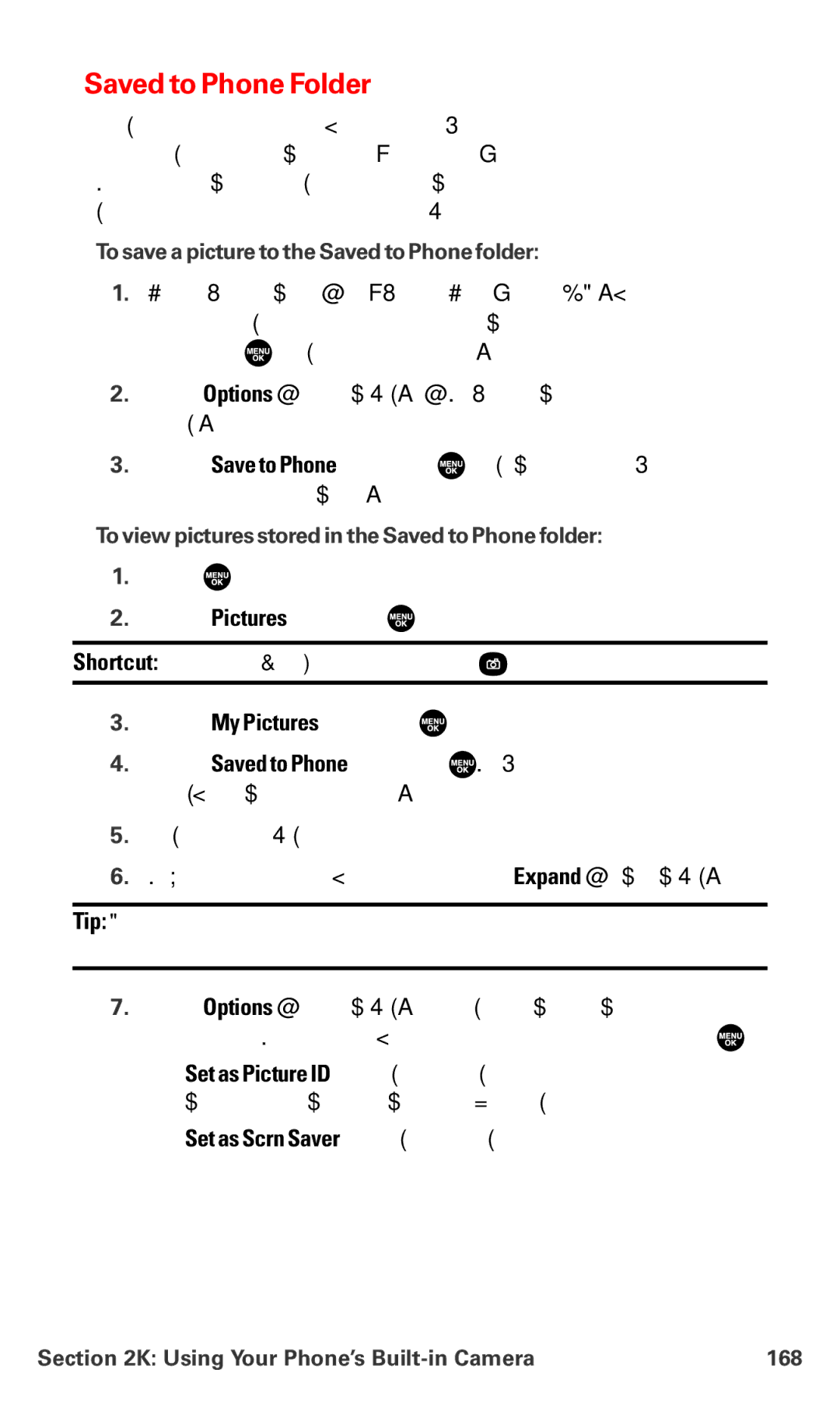 Sanyo PM-8200 manual Saved to Phone Folder, To save a picture to the Saved to Phone folder 