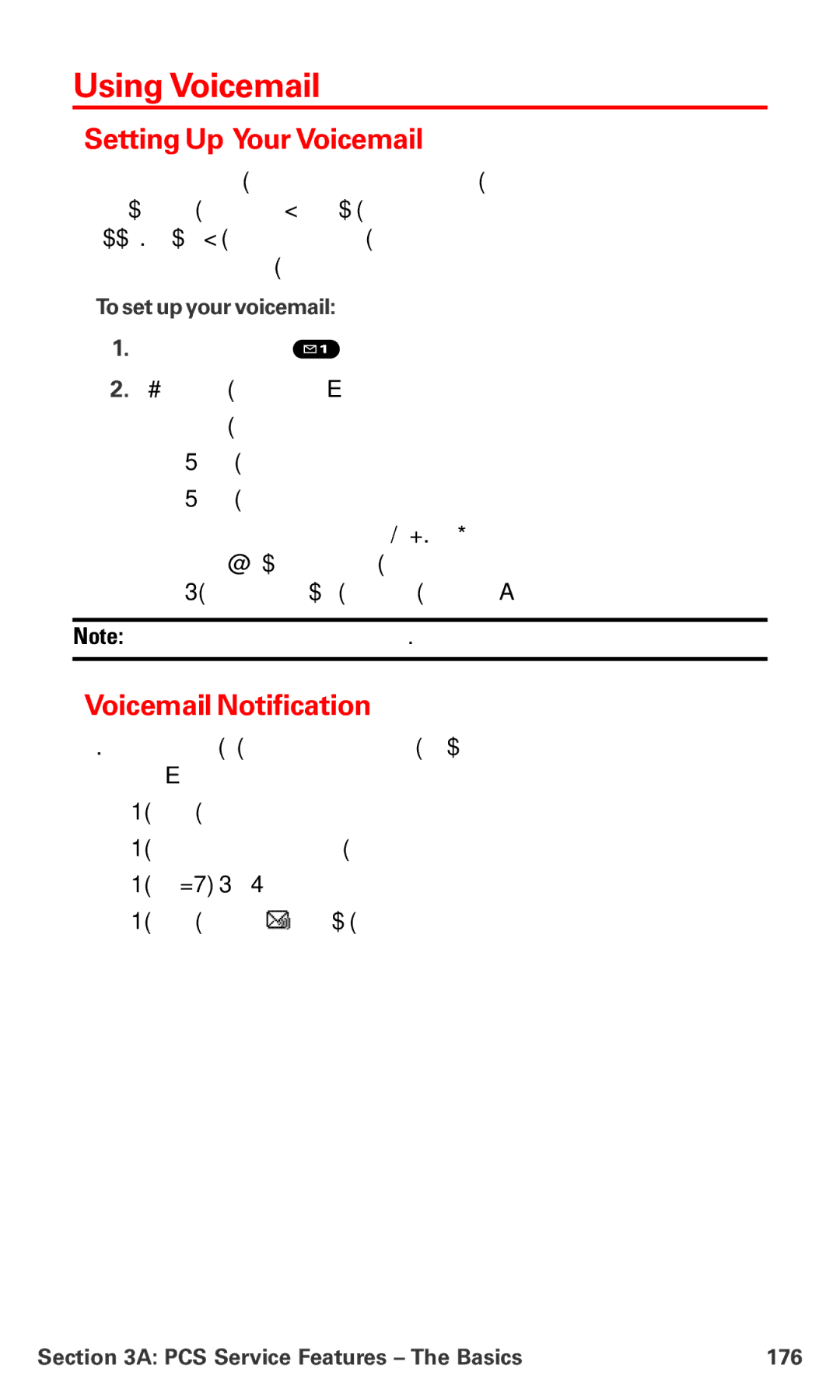 Sanyo PM-8200 Using Voicemail, Setting Up Your Voicemail, Voicemail Notification, PCS Service Features The Basics 176 