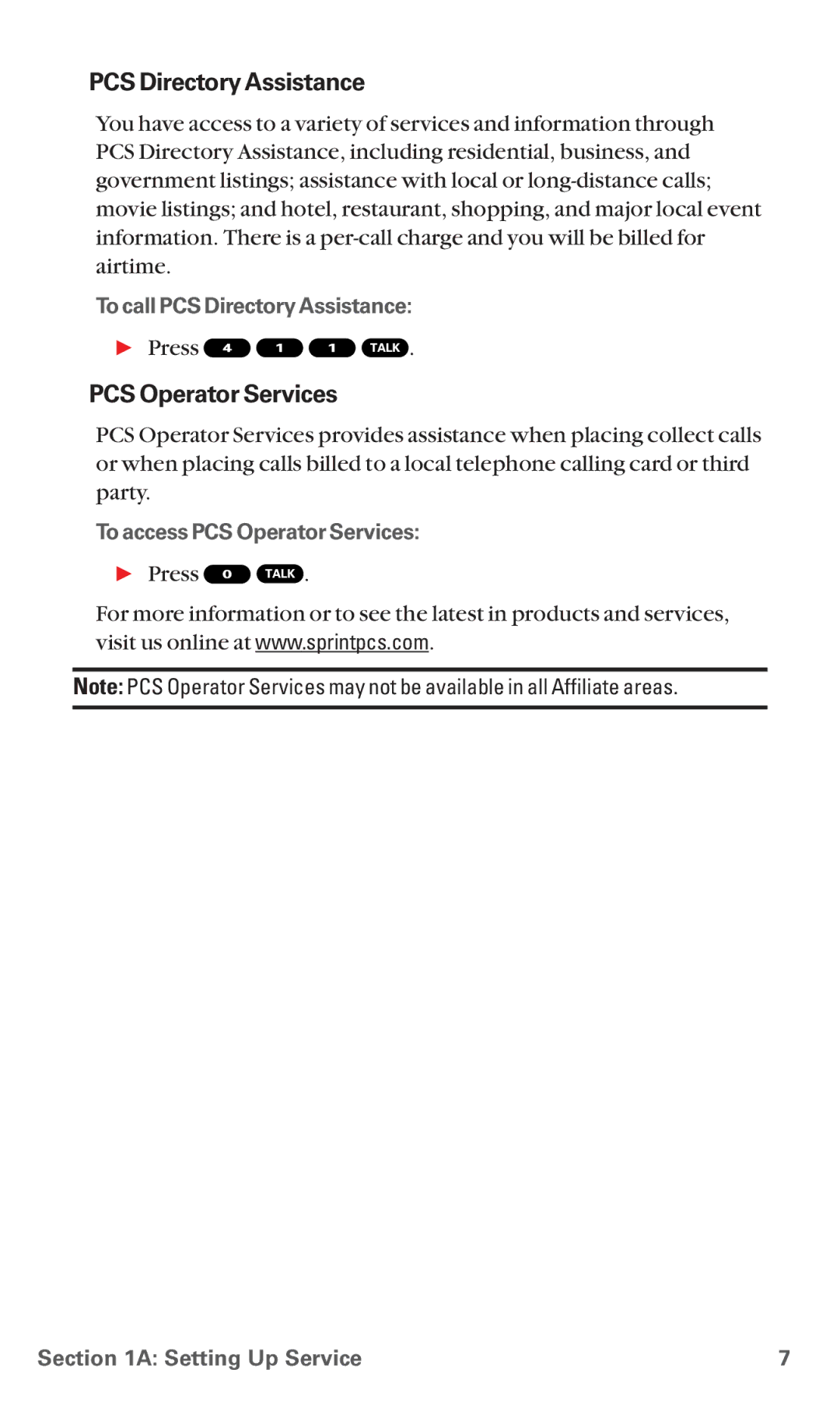 Sanyo PM-8200 manual To call PCS Directory Assistance, To access PCS Operator Services 