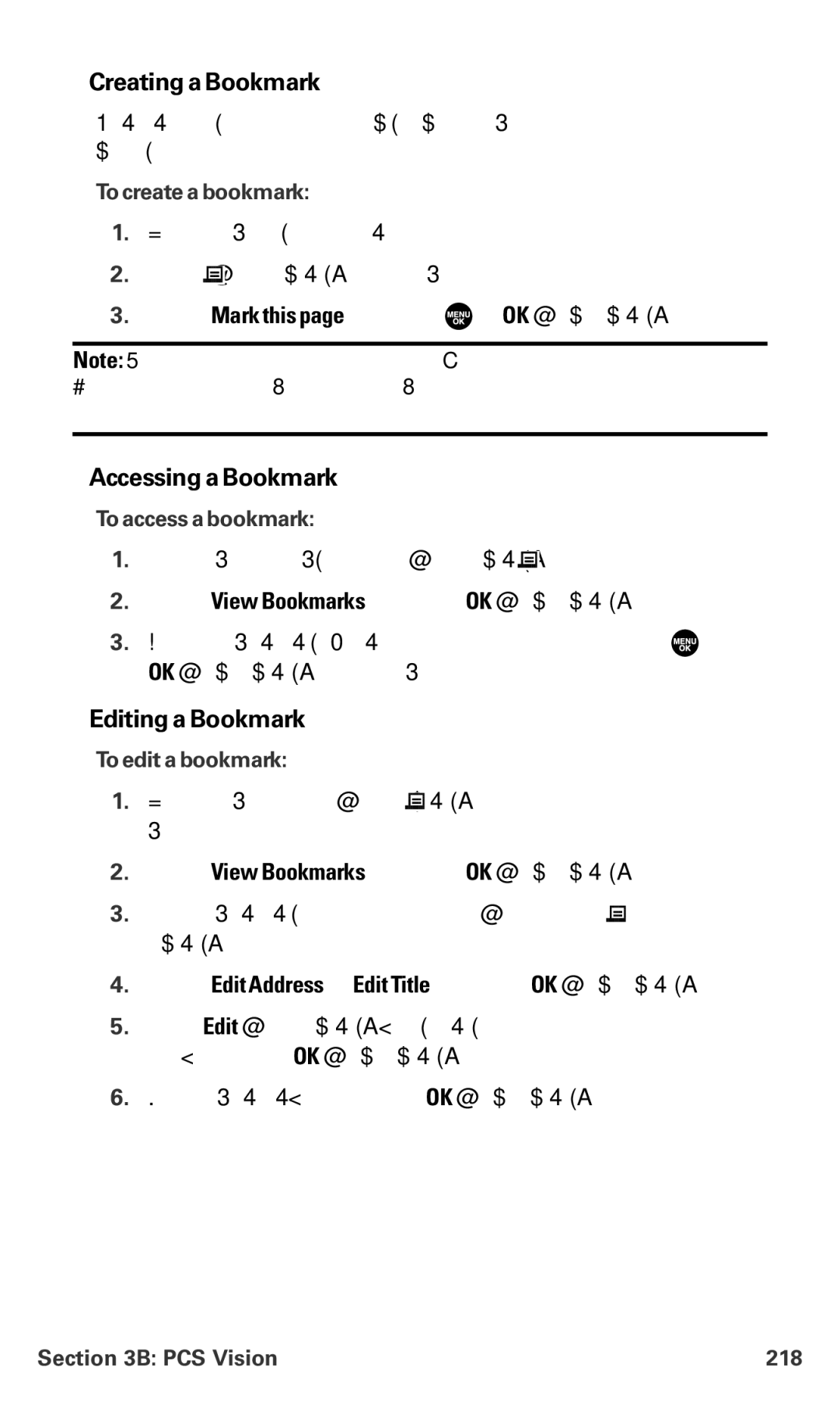 Sanyo PM-8200 manual Creating a Bookmark, Accessing a Bookmark, Editing a Bookmark 