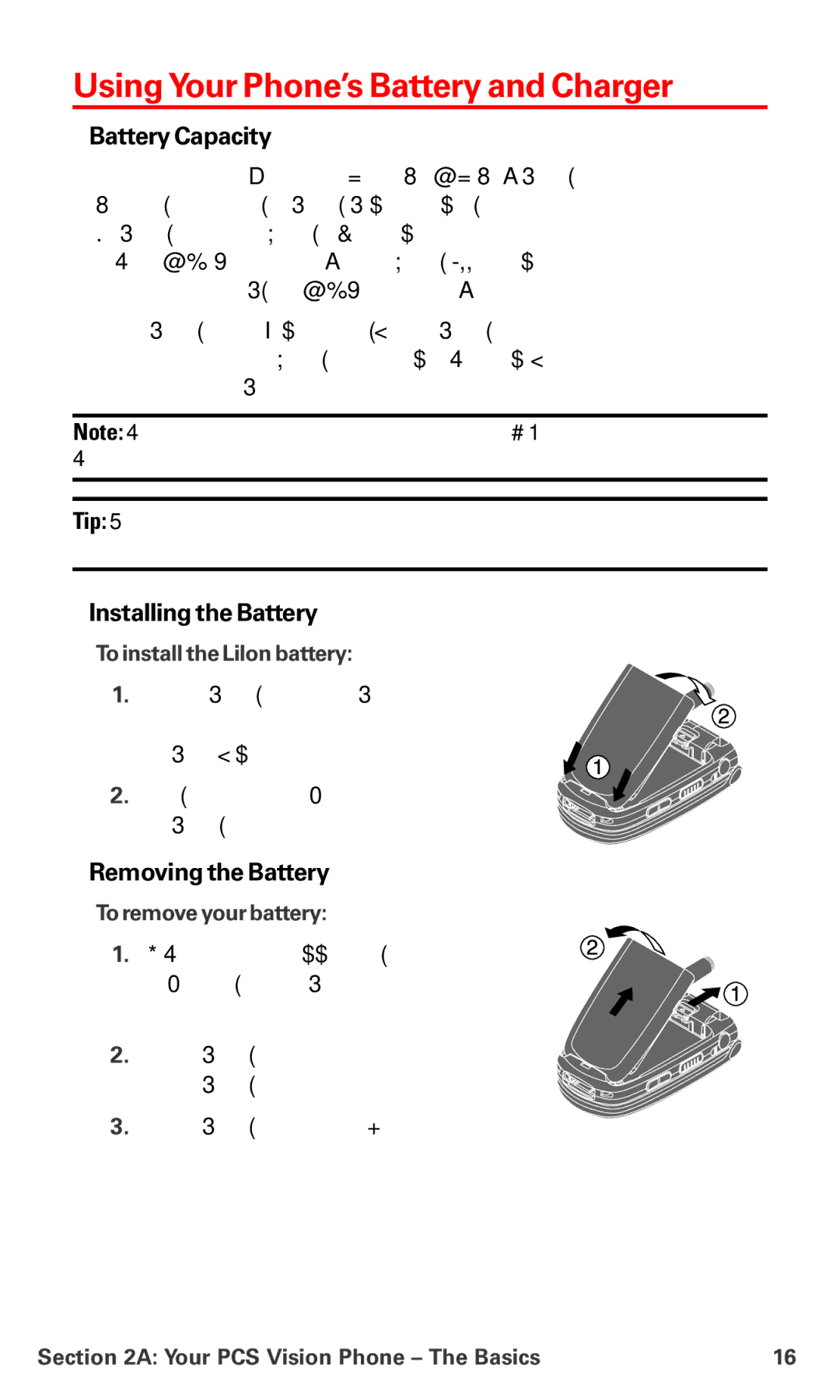 Sanyo PM-8200 manual Using Your Phone’s Battery and Charger, Battery Capacity, Installingthe Battery, Removingthe Battery 