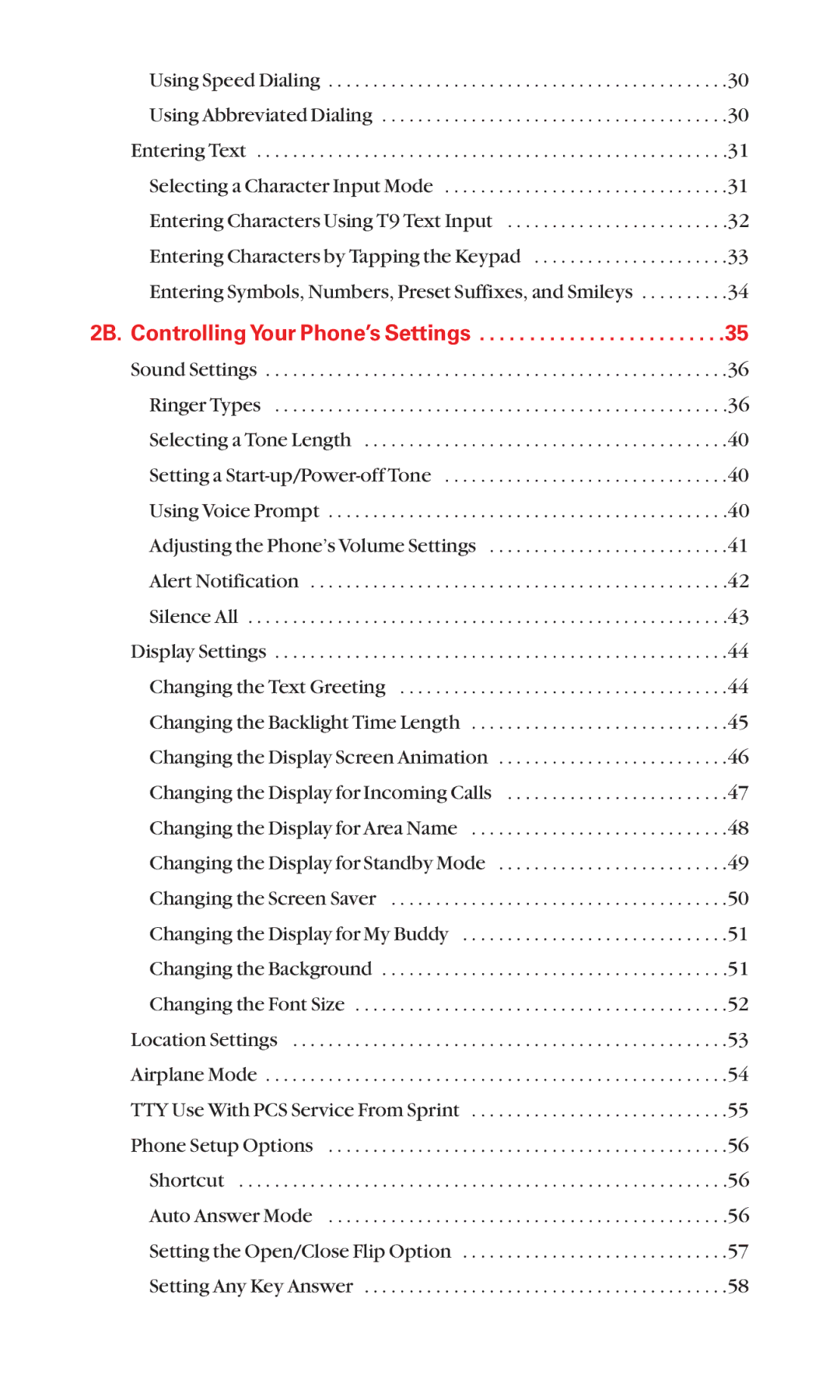 Sanyo PM-8200 manual 2B. Controlling Your Phone’s Settings 