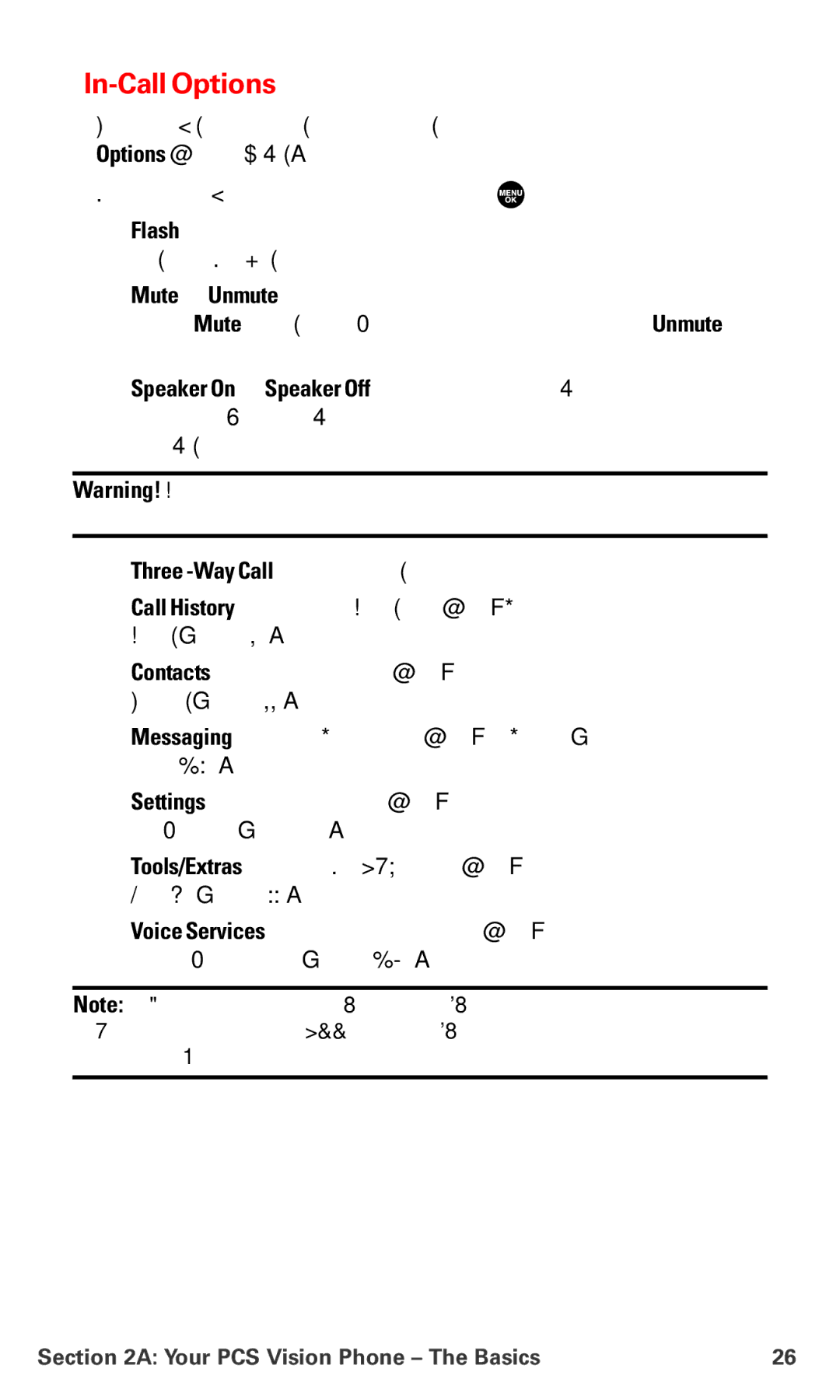 Sanyo PM-8200 manual In-Call Options,  Mute or Unmute 