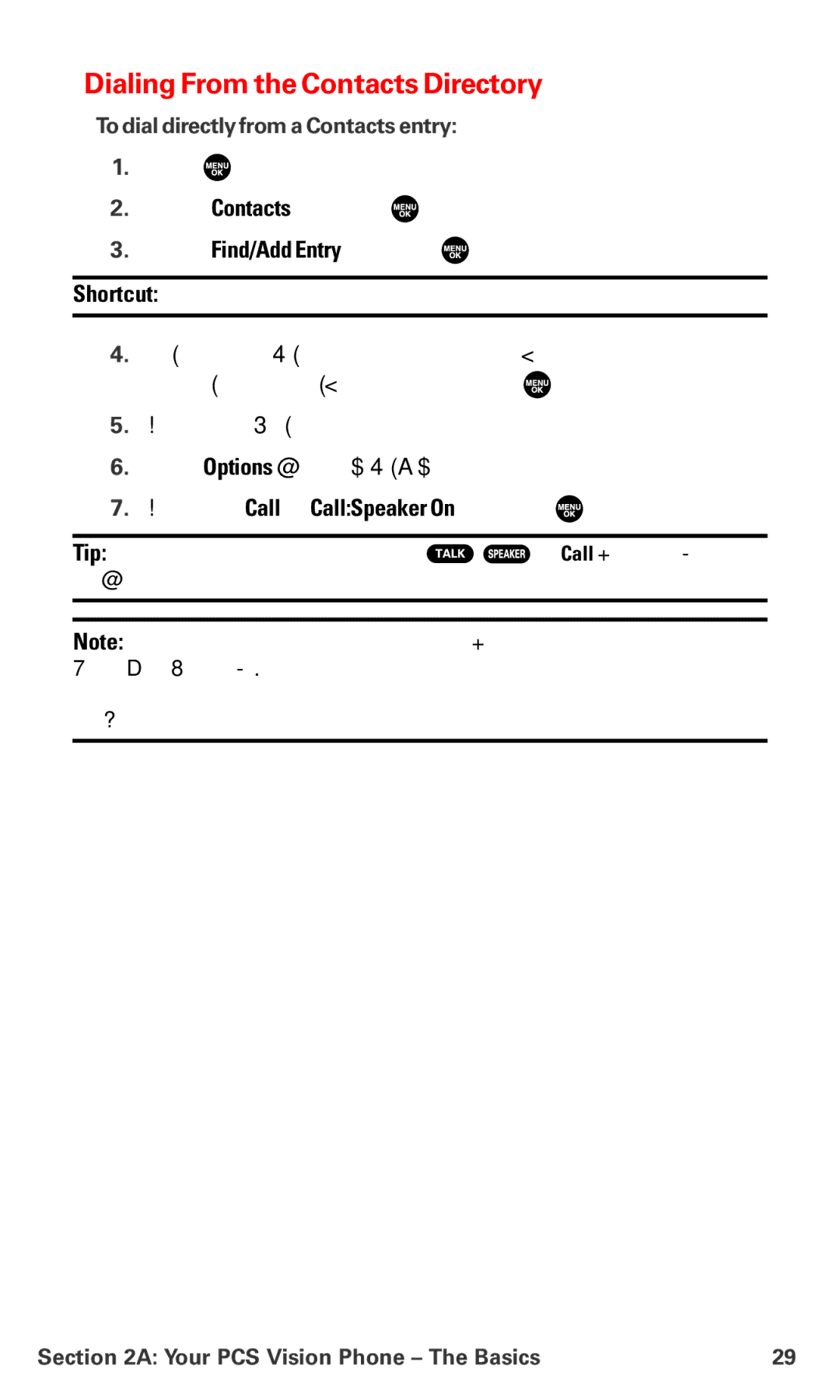 Sanyo PM-8200 manual Dialing From the Contacts Directory, To dial directly from a Contacts entry 