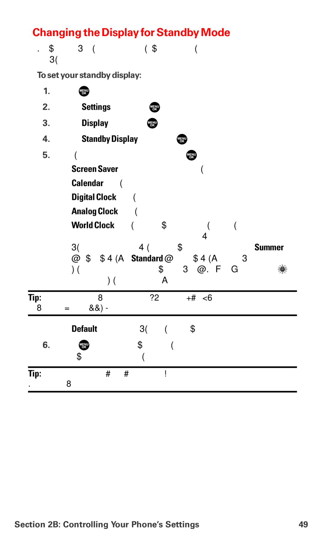 Sanyo PM-8200 manual Changing the Display for Standby Mode, To set your standby display 