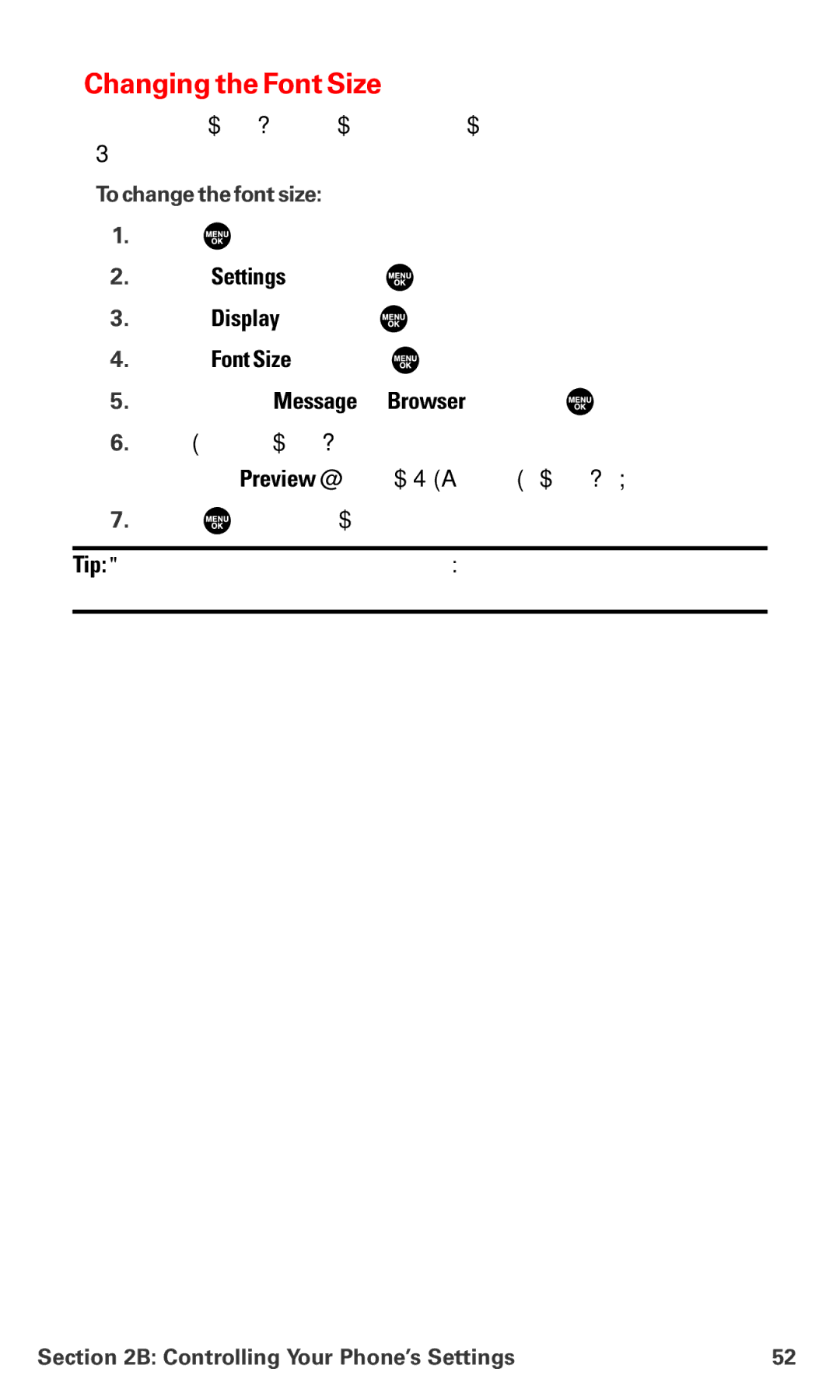 Sanyo PM-8200 manual Changing the Font Size, To change the font size 