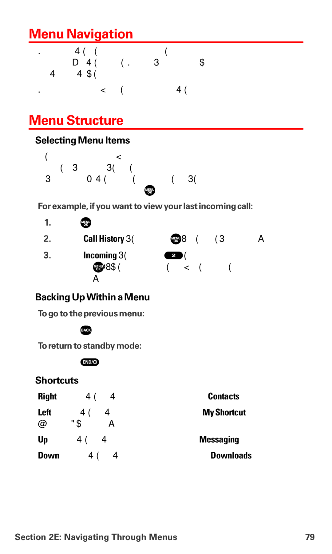 Sanyo PM-8200 manual Menu Navigation, Menu Structure, Selecting Menu Items, Backing Up Within a Menu, Shortcuts 