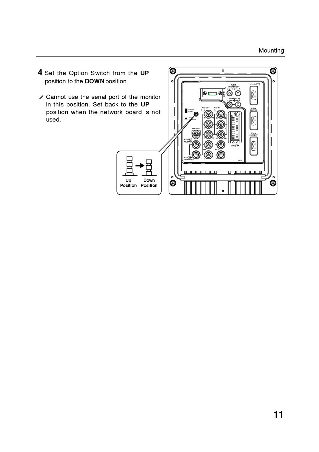 Sanyo POA-LN01 appendix Up Down Position Position 