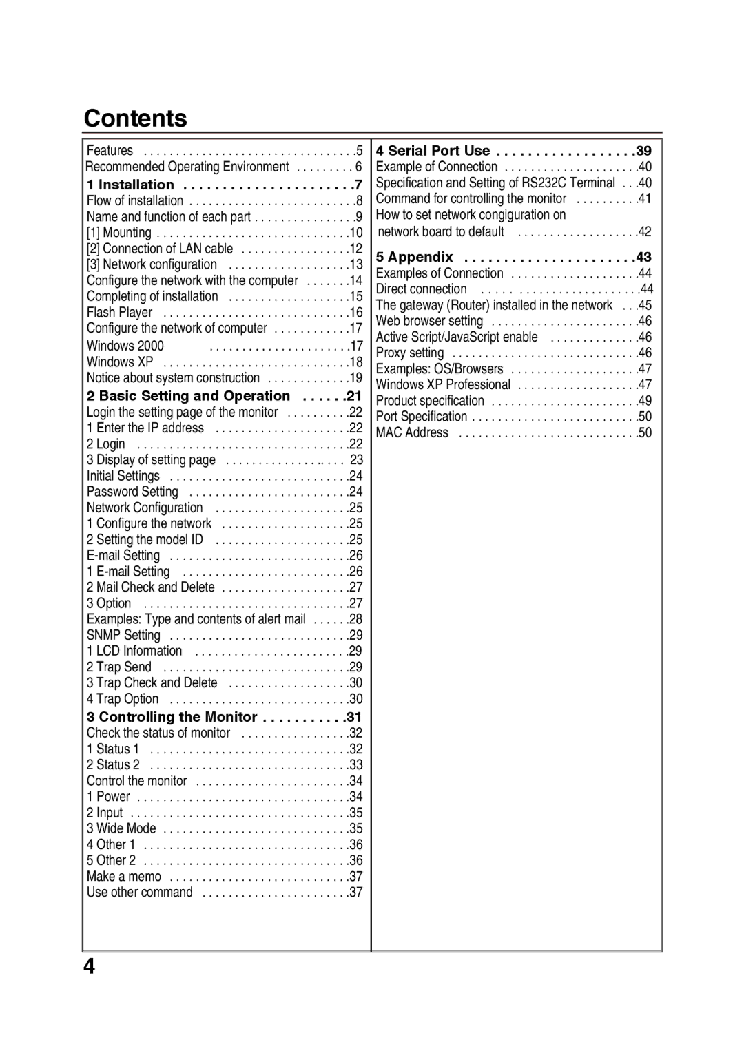 Sanyo POA-LN01 appendix Contents 