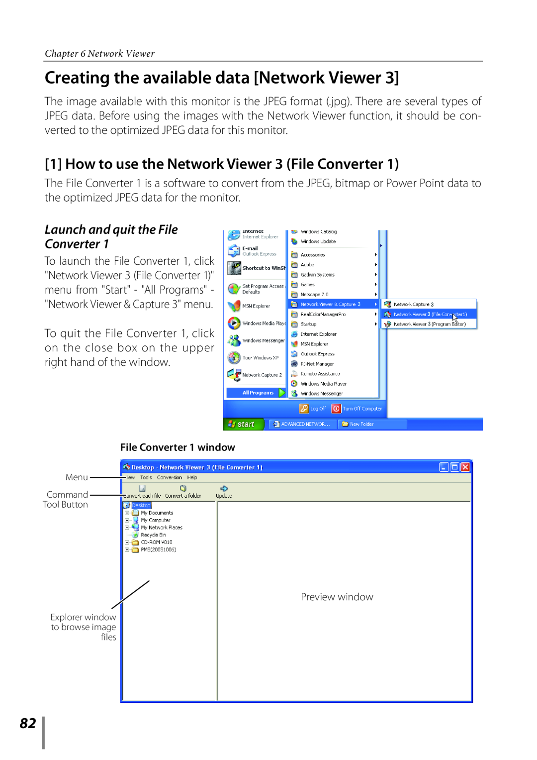 Sanyo POA-LN02 owner manual Creating the available data Network Viewer, How to use the Network Viewer 3 File Converter 