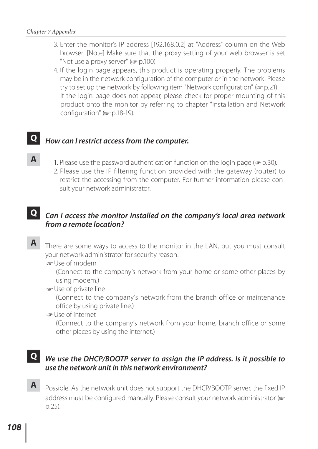 Sanyo POA-LN02 owner manual 108, How can I restrict access from the computer 