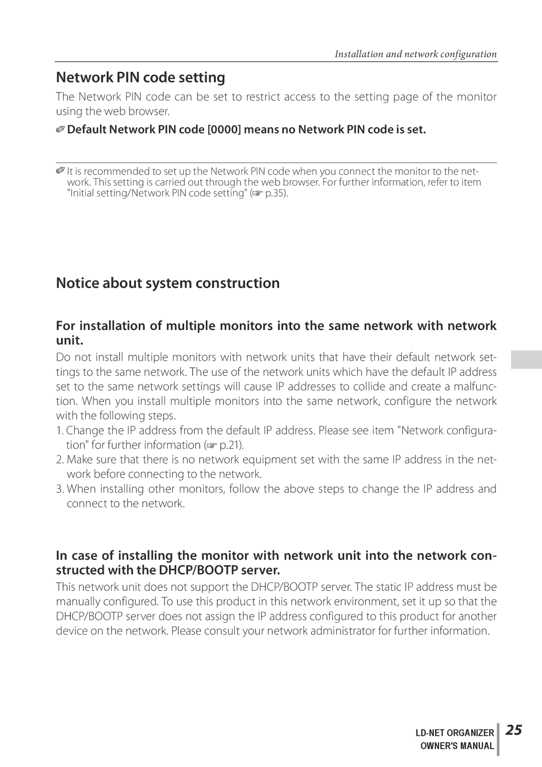 Sanyo POA-LN02 owner manual Network PIN code setting 