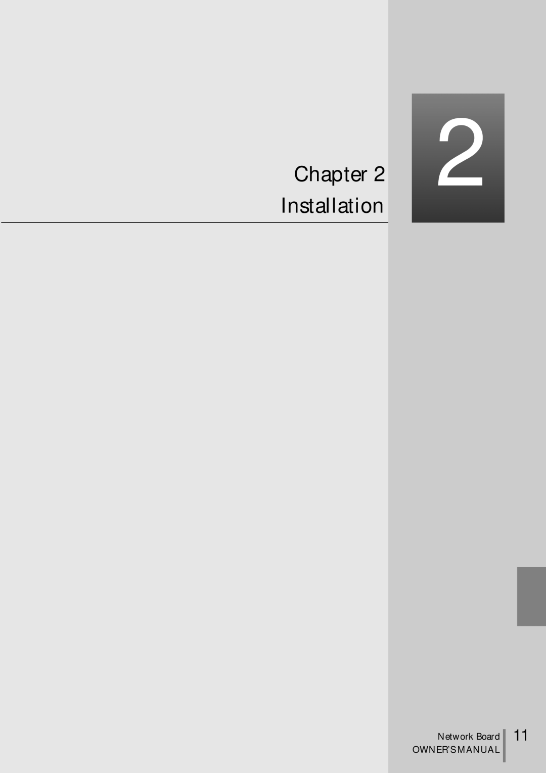 Sanyo POA-MD13NET2 owner manual Chapter Installation 