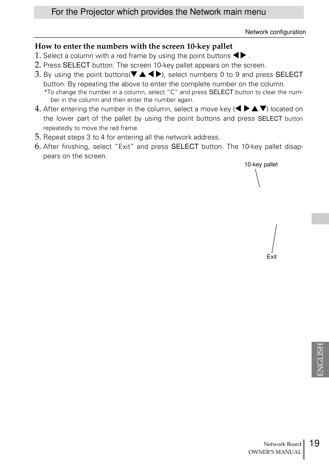 Sanyo POA-MD13NET2 owner manual How to enter the numbers with the screen 10-key pallet 