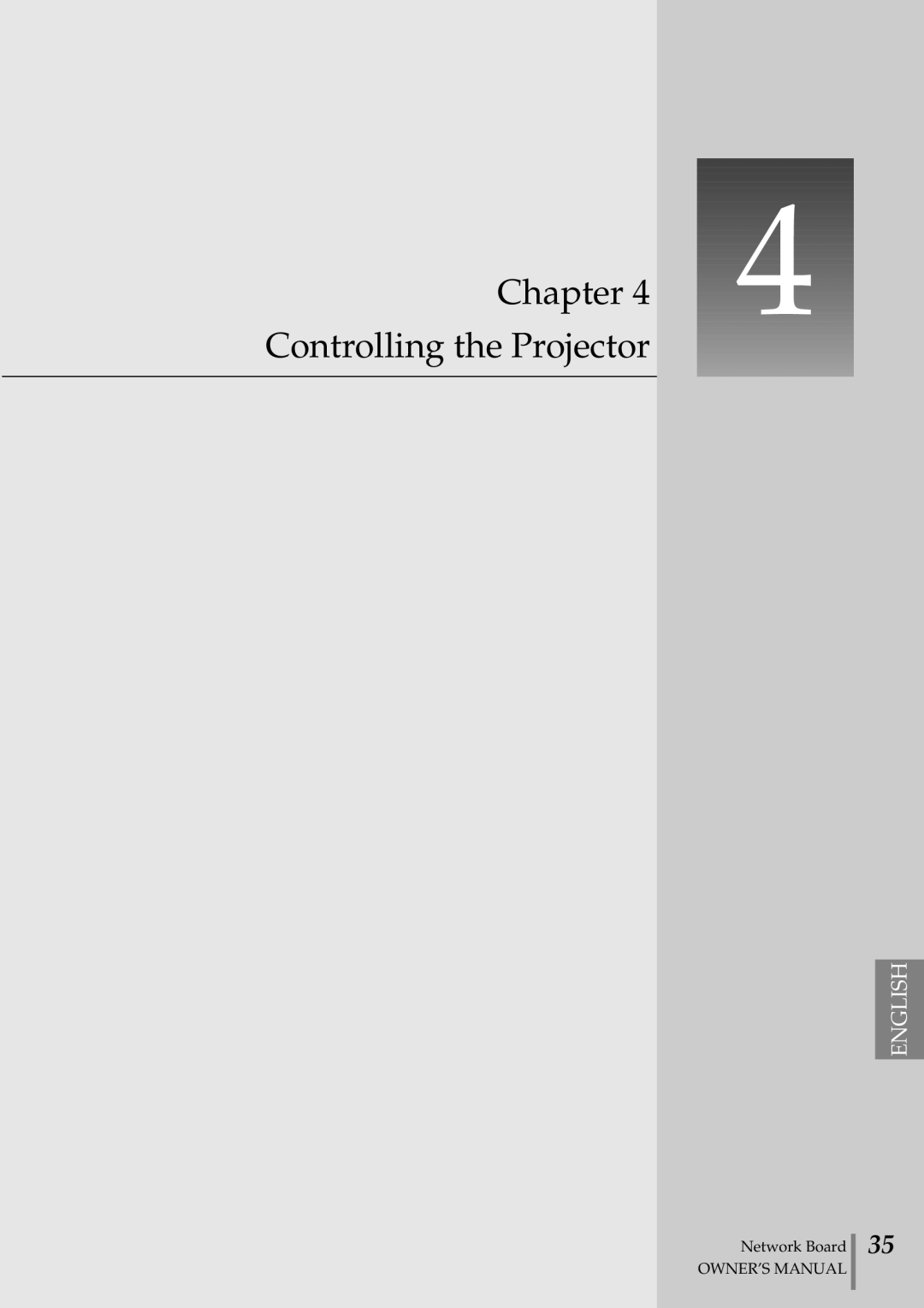 Sanyo POA-MD13NET2 owner manual Chapter Controlling the Projector 