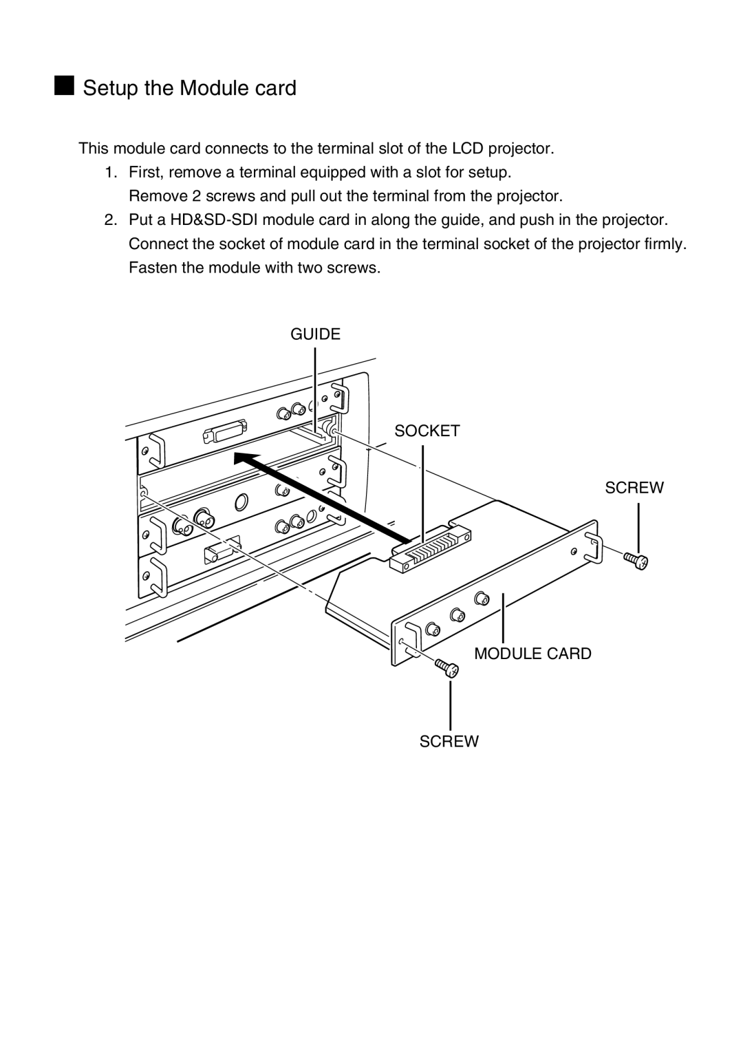 Sanyo POA-MD17SDID manual Setup the Module card 