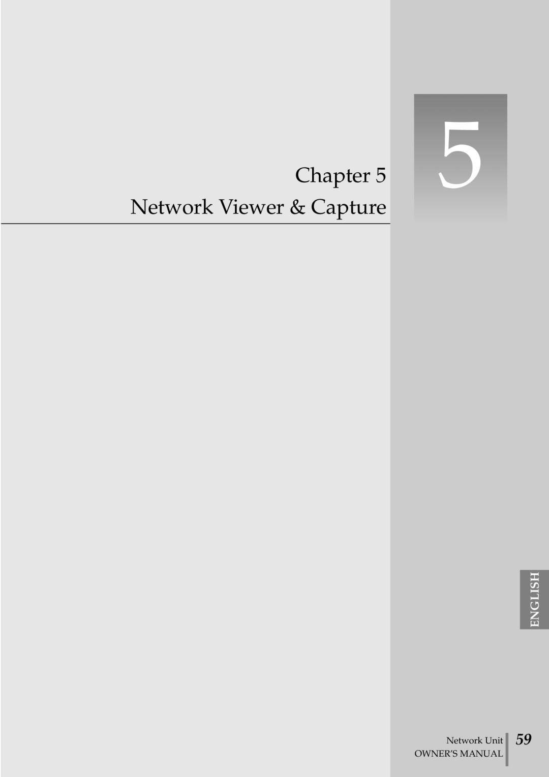 Sanyo POA-PN02 owner manual Network Viewer & Capture, Chapter, English, Network Unit OWNER’S MANUAL 