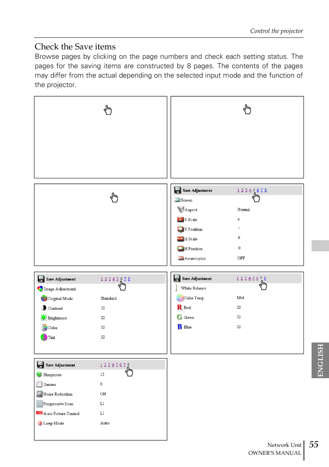 Sanyo POA-PN02 owner manual Check the Save items 