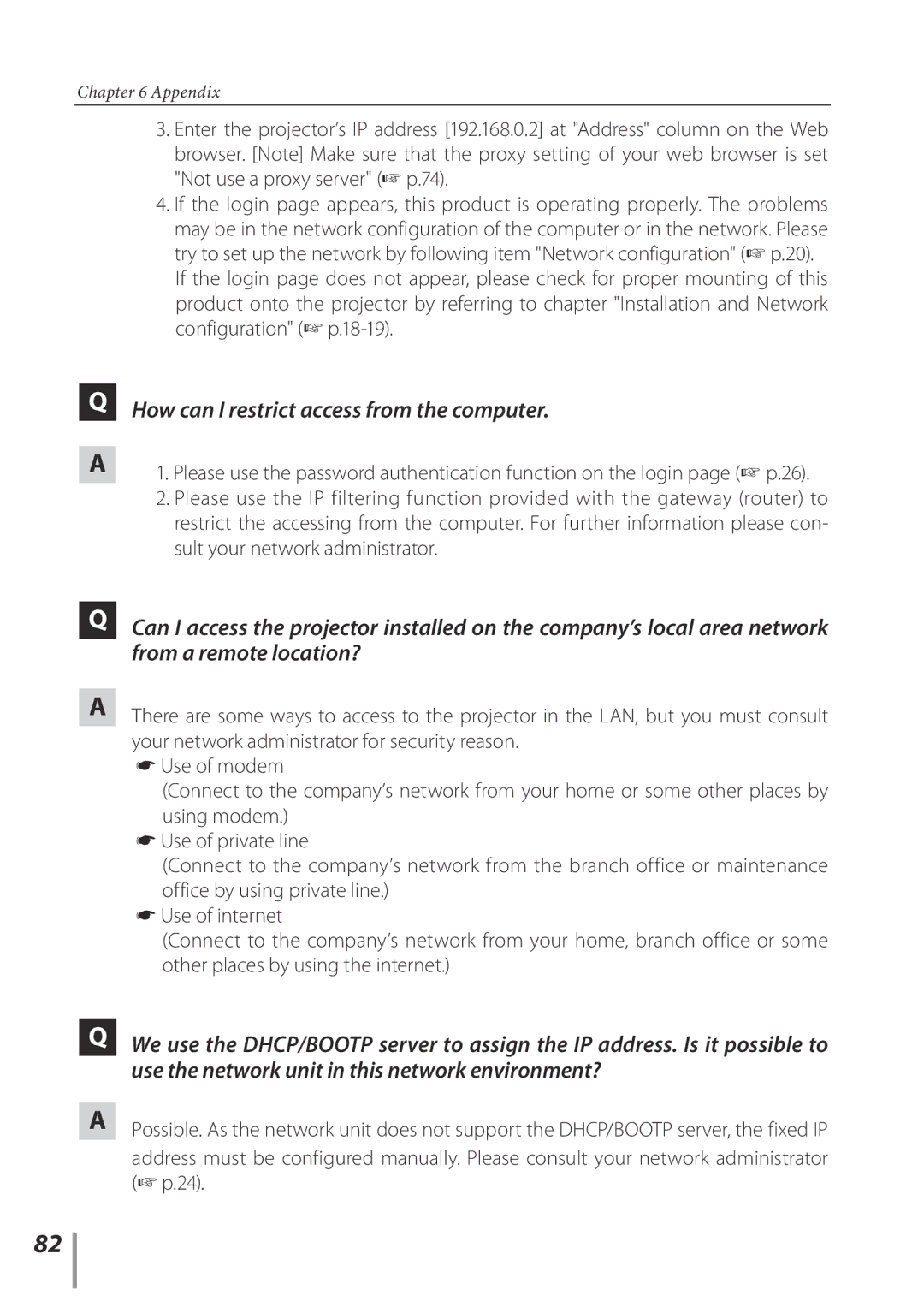 Sanyo POA-PN02C owner manual How can I restrict access from the computer 