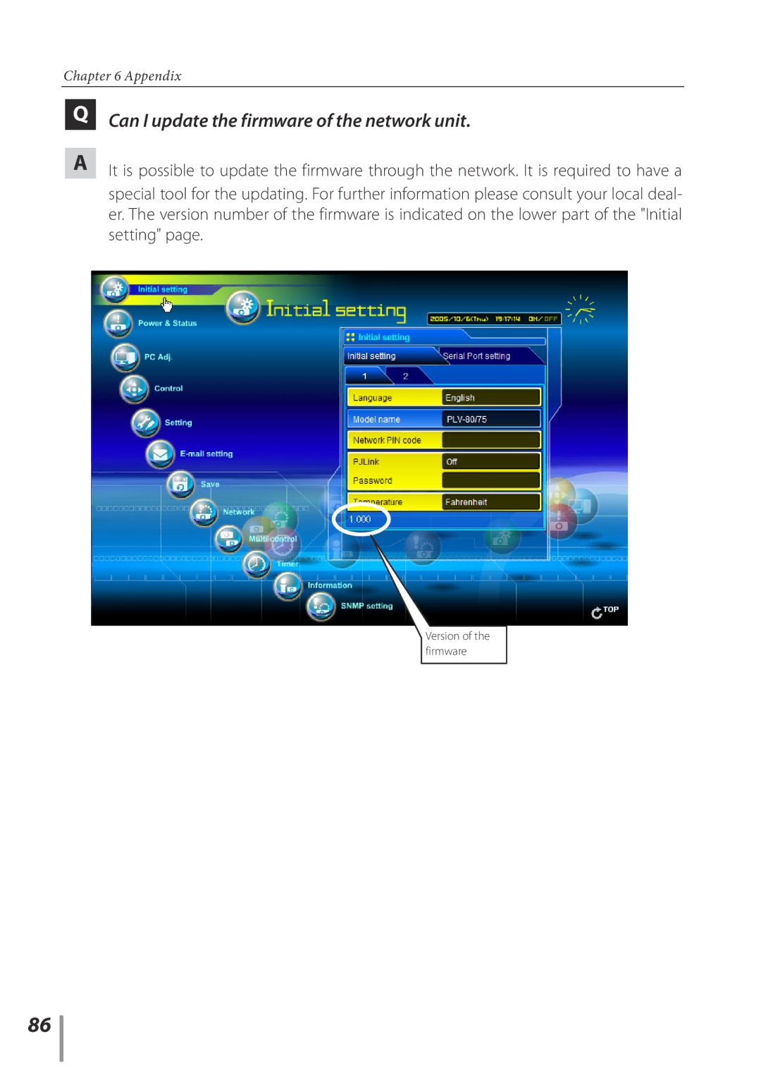 Sanyo POA-PN02C owner manual Can I update the firmware of the network unit 