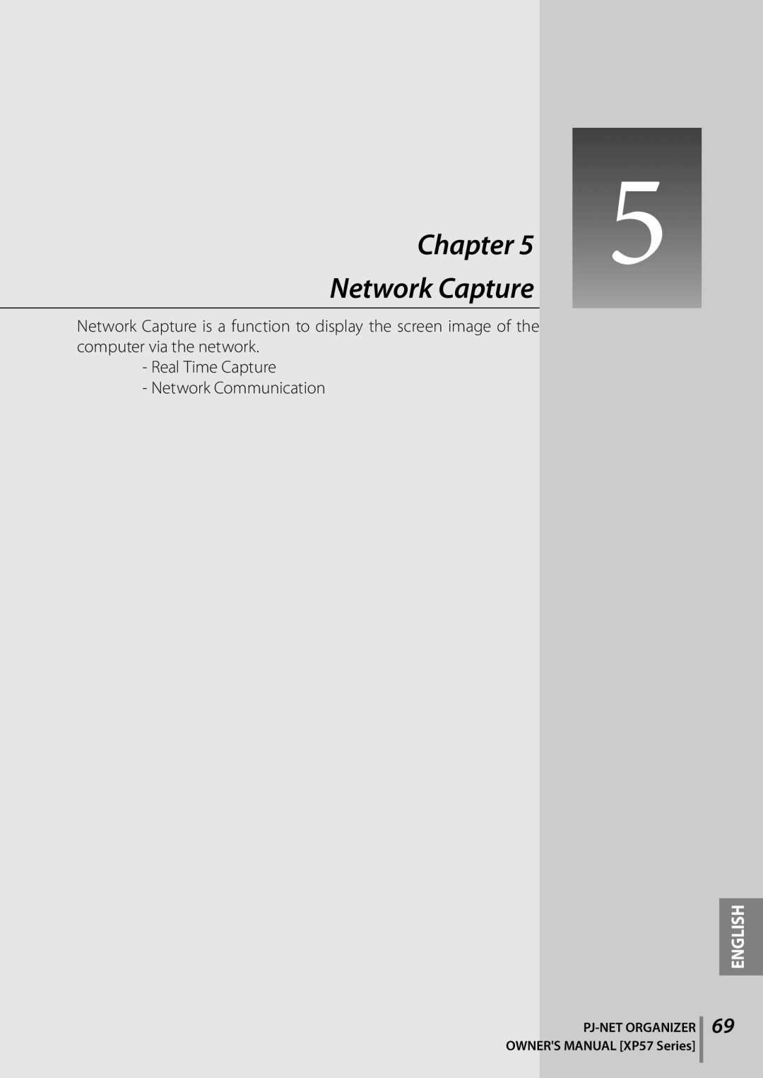 Sanyo POA-PN03C owner manual Chapter Network Capture, Real Time Capture Network Communication, English 
