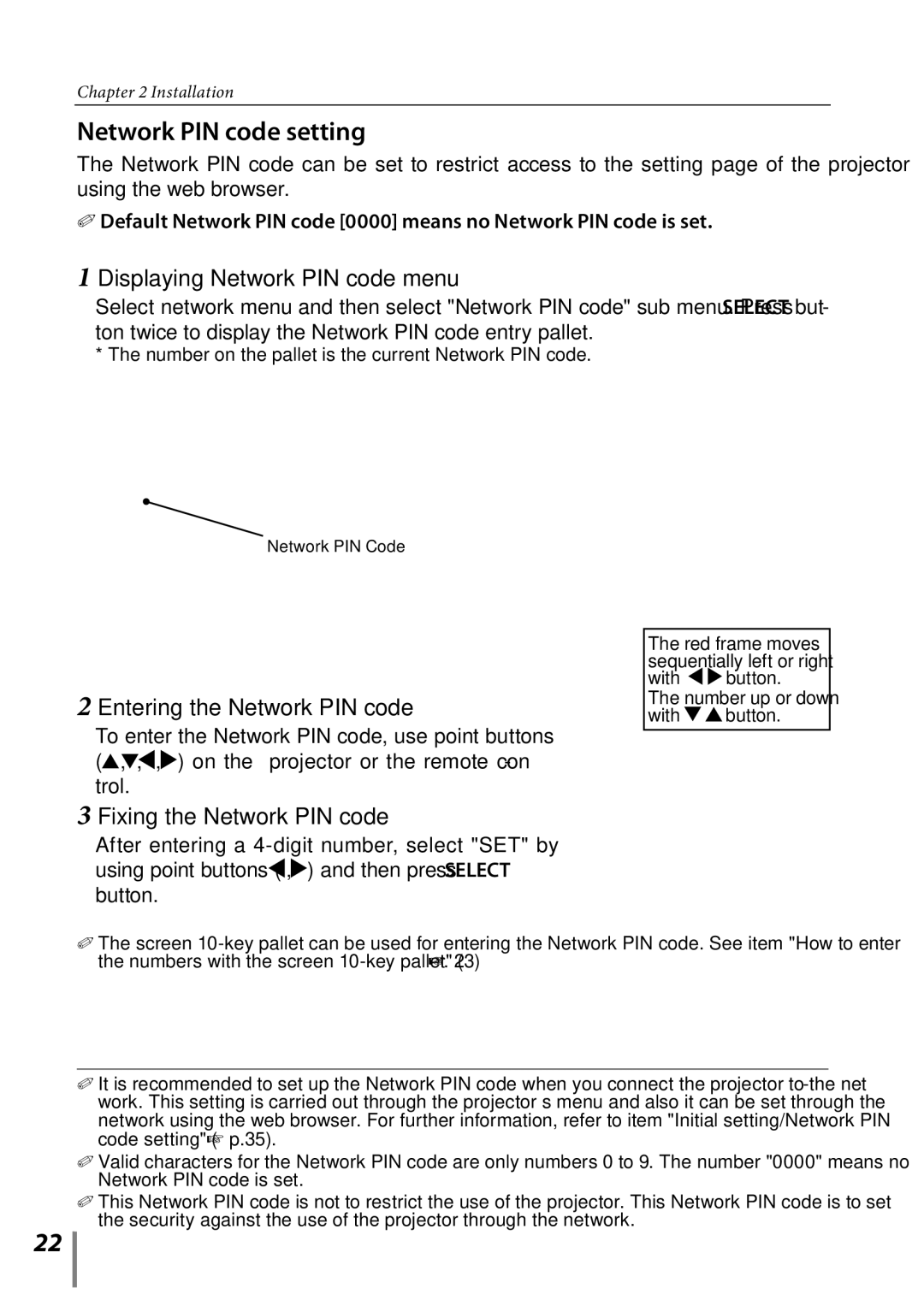 Sanyo POA-PN03C owner manual Network PIN code setting, Displaying Network PIN code menu, Entering the Network PIN code 