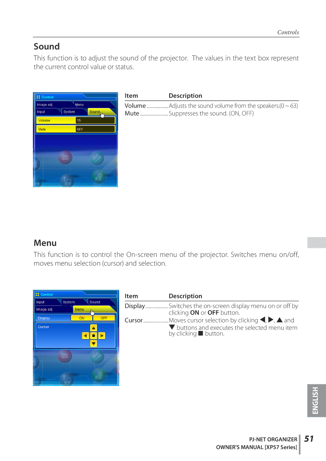 Sanyo POA-PN03C owner manual Sound, Menu 