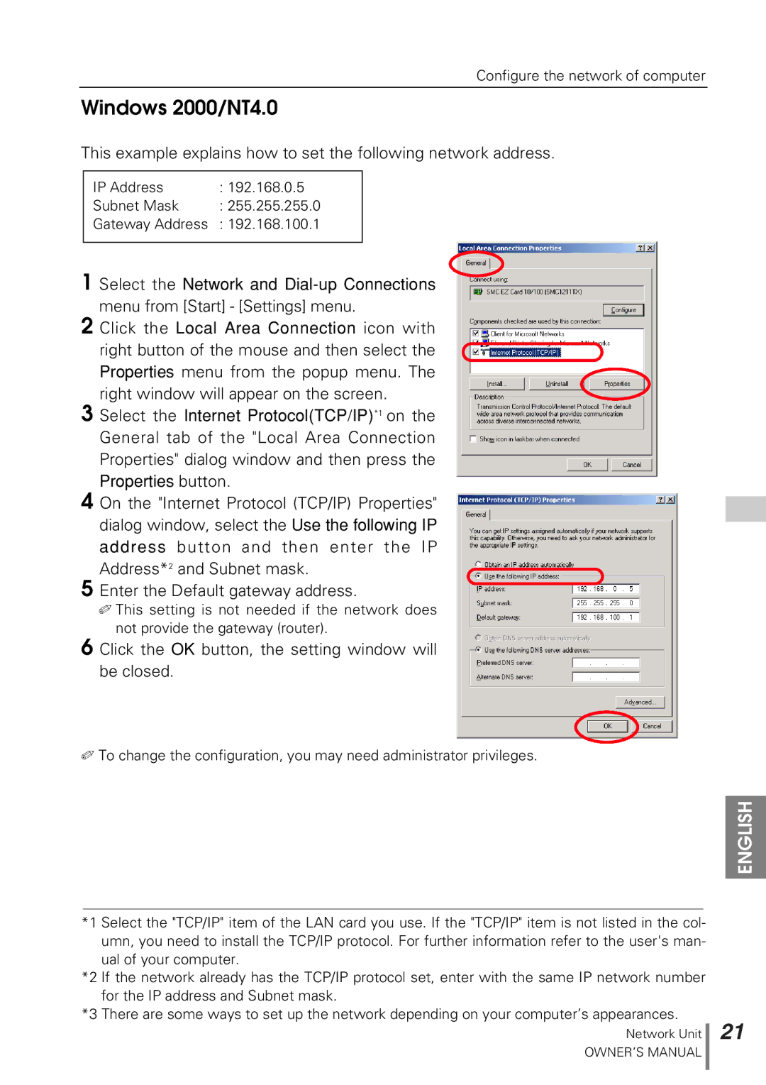 Sanyo POA-PN10 owner manual Windows 2000/NT4.0 