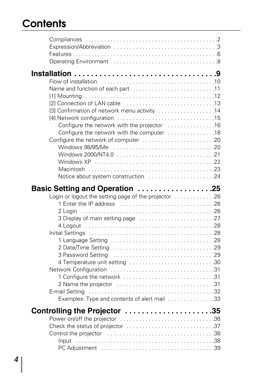 Sanyo POA-PN10 owner manual Contents 