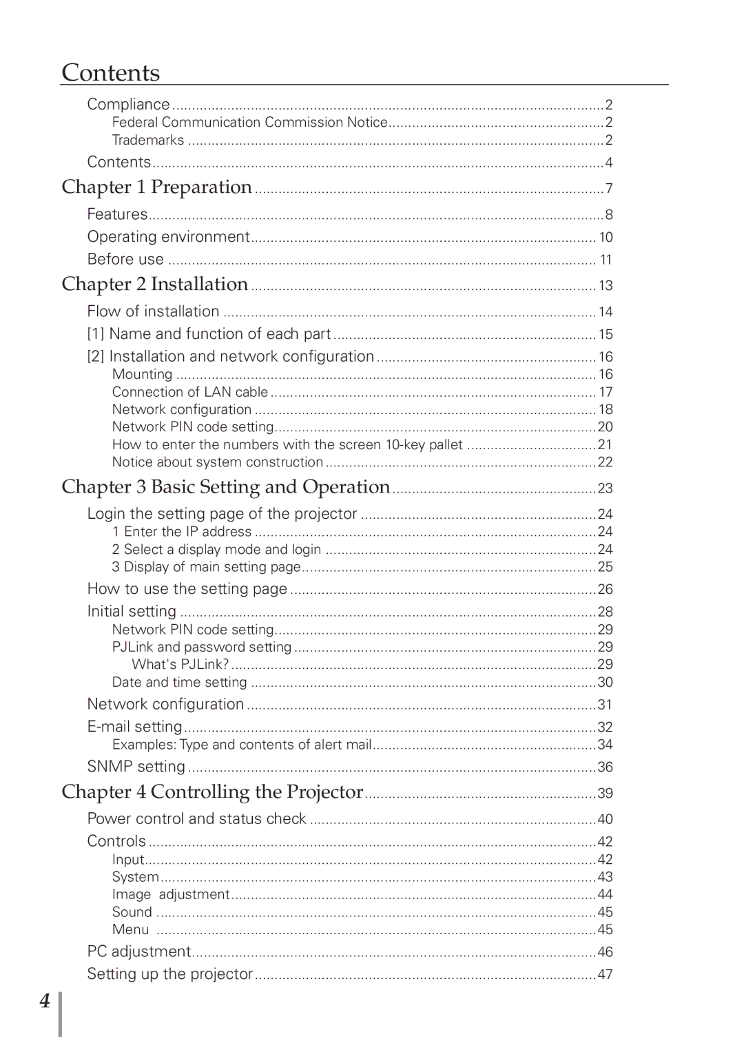 Sanyo POA-PN40 owner manual Contents 