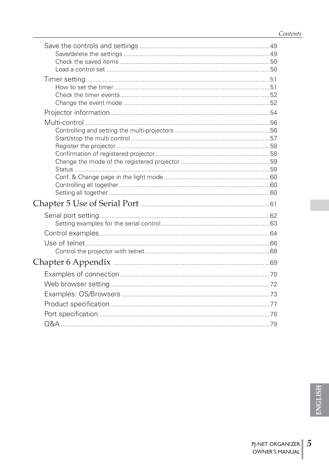 Sanyo POA-PN40 owner manual Contents 