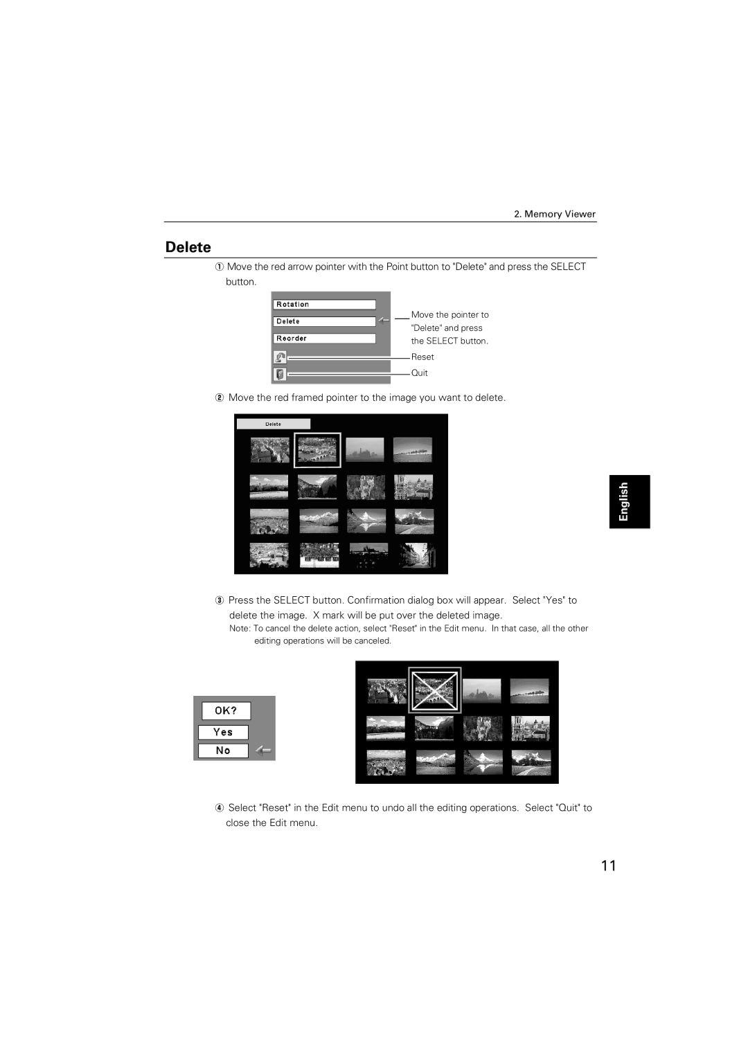 Sanyo POA-USB02 owner manual Delete 