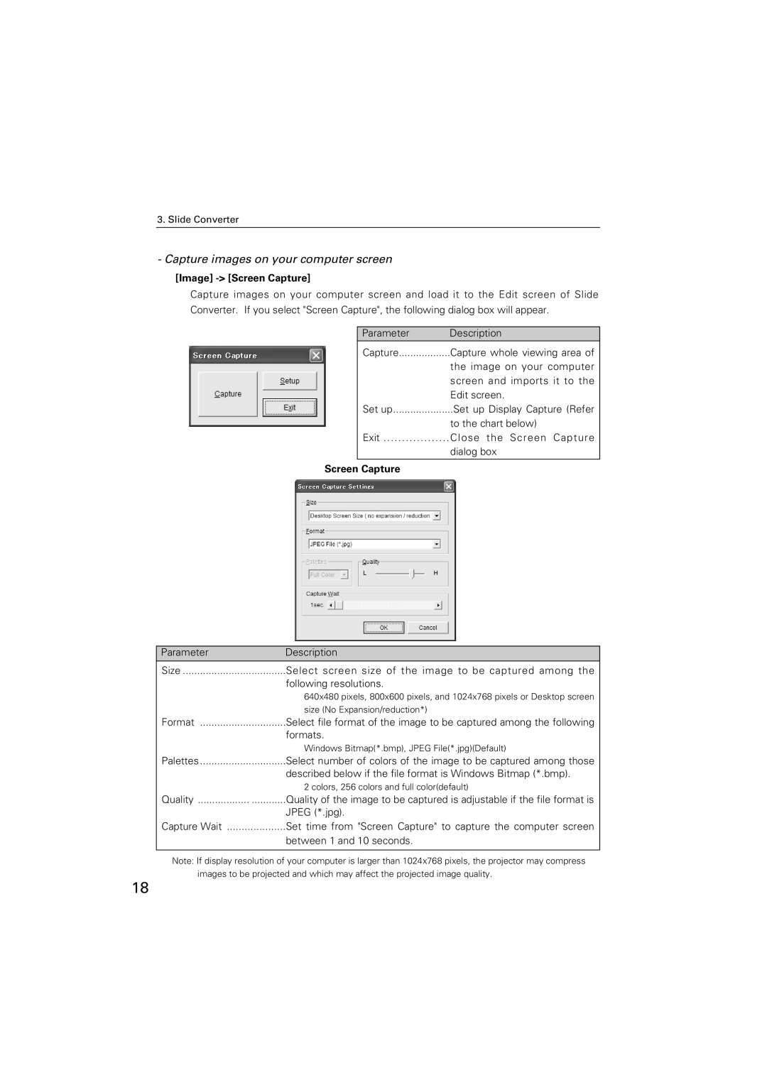 Sanyo POA-USB02 owner manual Capture images on your computer screen, Image Screen Capture 