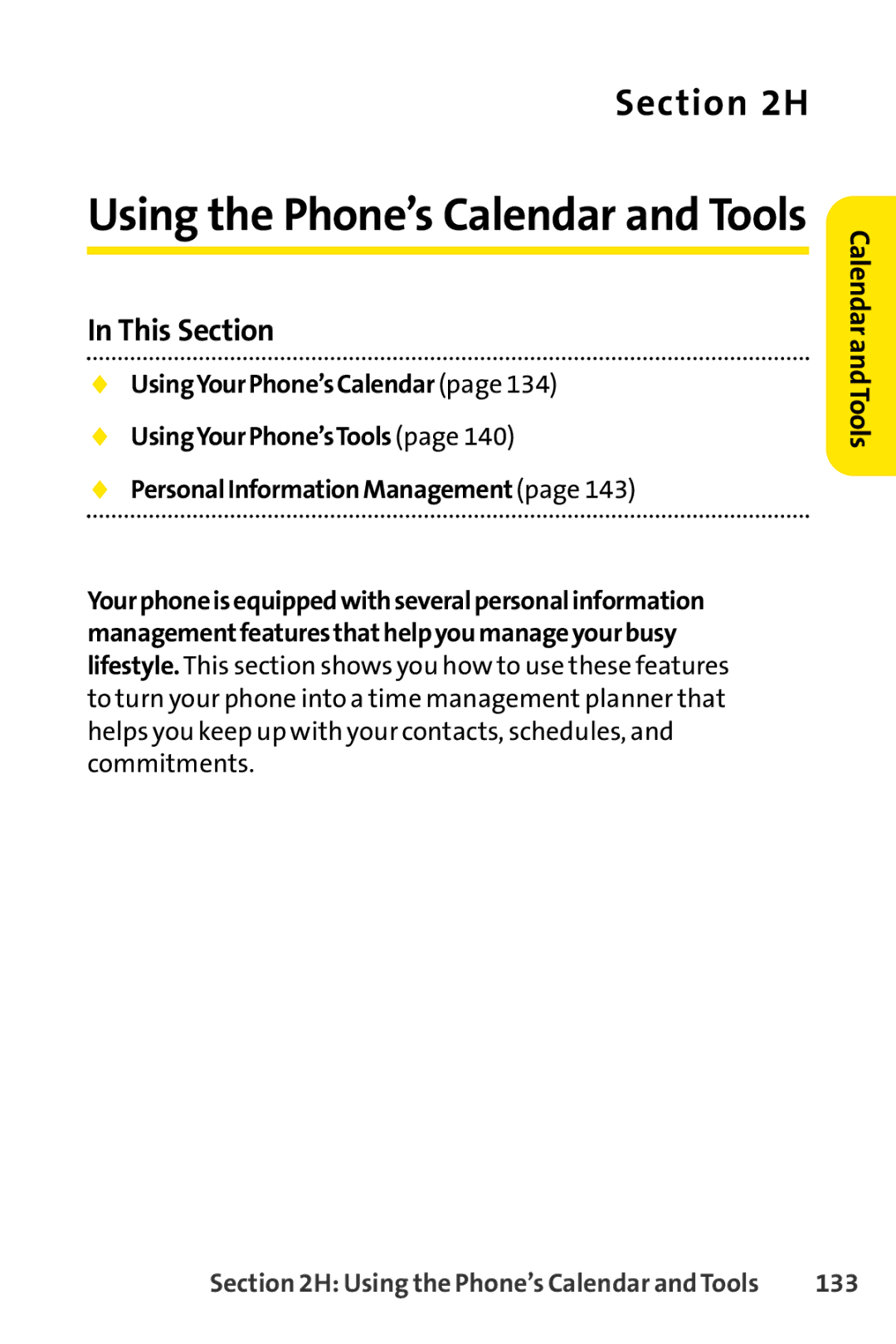 Sanyo PRO-200 manual Using the Phone’s Calendar and Tools, 133 