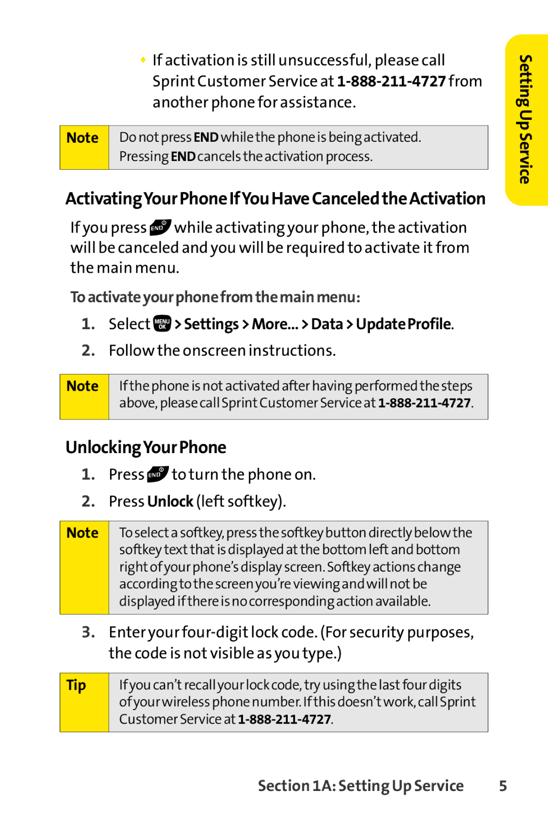 Sanyo PRO-200 manual UnlockingYourPhone, Toactivateyourphonefromthemainmenu, Select SettingsMore…DataUpdateProfile, Tip 